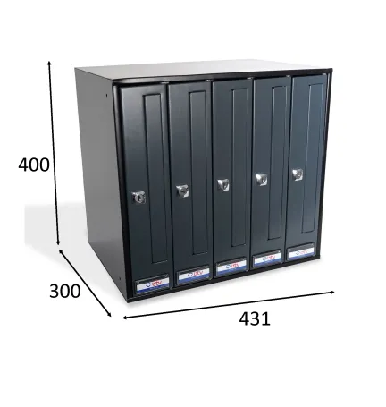 BUZON PRISMA FRONTAL G5 CUERPO NEGRO PUERTA ANTRACITA 400 x 431 x 300